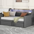 thumbnail image 2 of Linen Twin Size Daybed with Charging Station and Drawers / Use Storage for Bed Sheets and Enjoy Comfort, 2 of 2