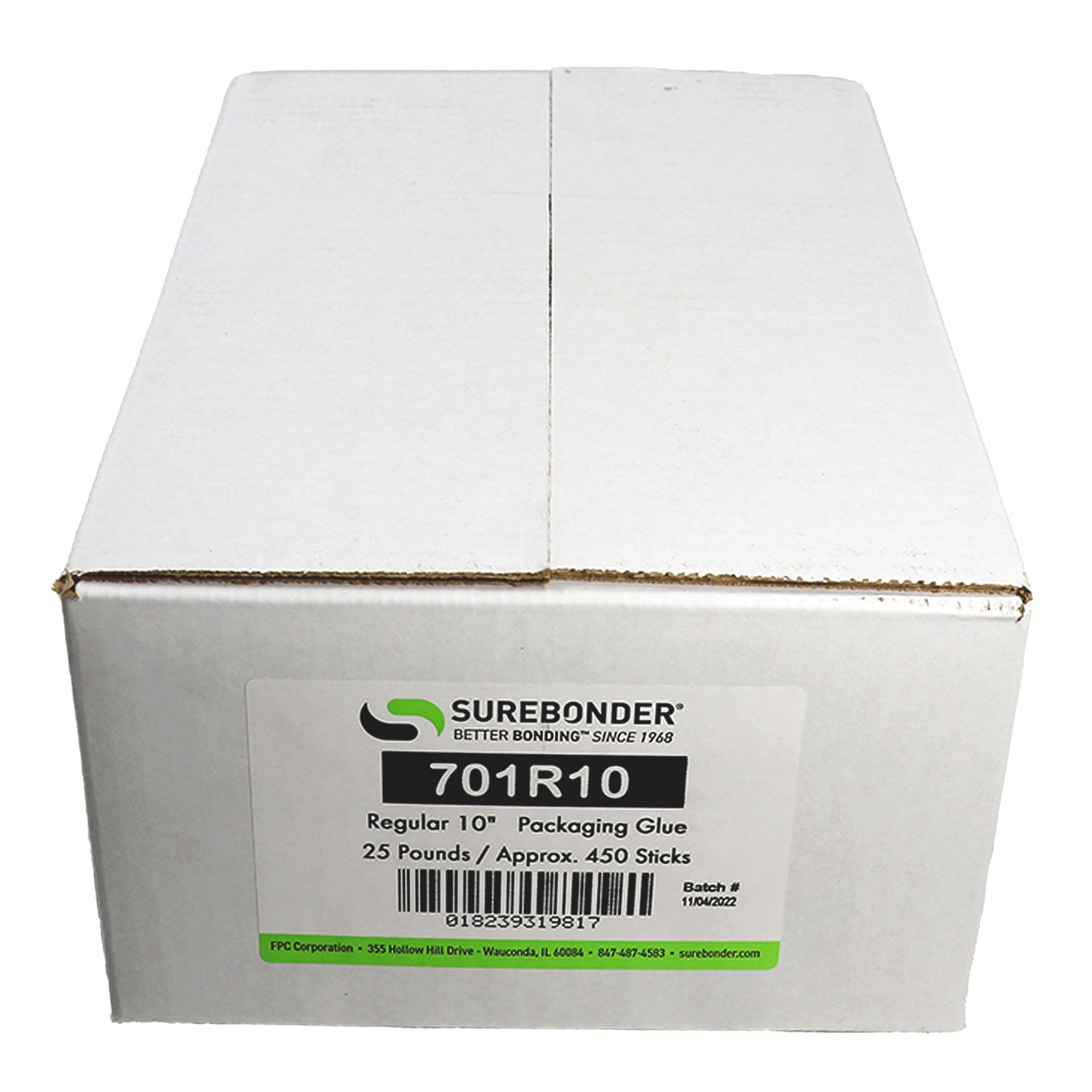 701R10 Fast Set Packaging Hot Melt Glue Sticks 7/16" x 10" | 25 lb Box