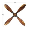thumbnail image 2 of DecMode Brown Metal 4 Blade Airplane Propeller Wall Decor with Aviation Detailing, 2 of 7