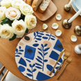 thumbnail image 2 of Round Placemats Abstract Blue Flowers 15 inch Set of 4 Table Mats for Dining Table Simple Style Heat Resistant Non-Slip Kitchen & Home Decorative Place Mat Set, 2 of 8