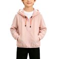 thumbnail image 3 of PureCasa Girls Windbreaker Hooded Jackets Lightweight Solid Color Zippered Hooded Casual Loose Jacket Sun Protection Top, 3 of 8