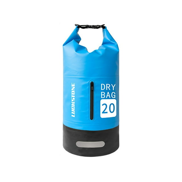 TFixol 20L Durable PVC Waterproof Backpack for Outdoor Adventures, Beach, Kayaking, and Swimming, Adjustable Shoulder Straps, Blue