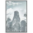 thumbnail image 3 of PixonSign Framed Canvas Print Wall Art Mountain Peaks Rise Into Clouds Nature Wilderness Photography Modern Art Bohemian Scenic Relax/Calm Blue Cool for Living Room, Bedroom, Office - 24"x36" White, 3 of 5
