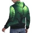 thumbnail image 3 of KLL Green Night Sky Moon Branches Print Mens Hoodie Long Sleeve Casual Pullover Hooded Sweatshirt Fashion Drawstring Hoodies with Pocket-XX-Large, 3 of 6