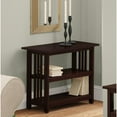 thumbnail image 3 of Alaterre Furniture Mission Console Table, Entryway Table with Lower Storage Shelf and Adjustable Middle Shelf, Use as Under Window Bookshelf or Living Room Furniture, Espresso, 3 of 6