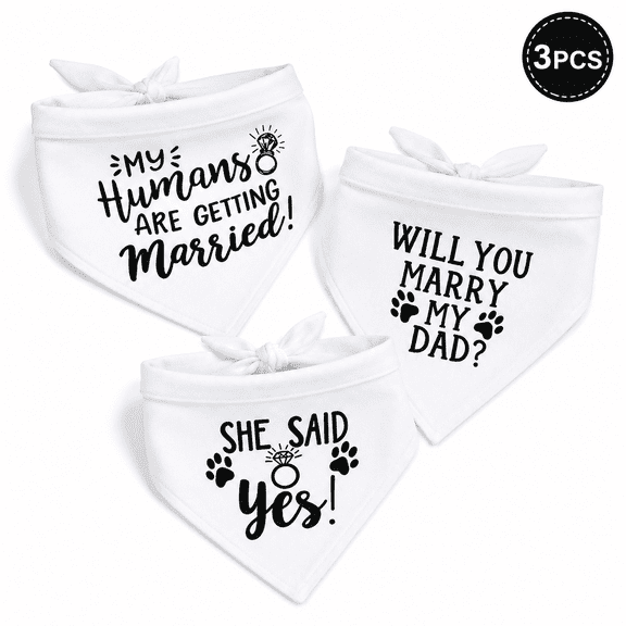 White Dog Bandannas Dog Scarf Wedding Engagement Gifts for Women