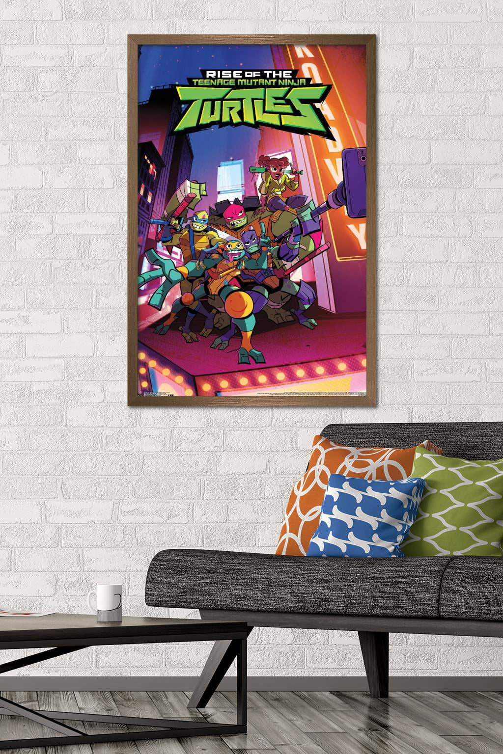 Nickelodeon Rise of The Teenage Mutant Ninja Turtles - Group Wall Poster, 22.375" x 34", Framed