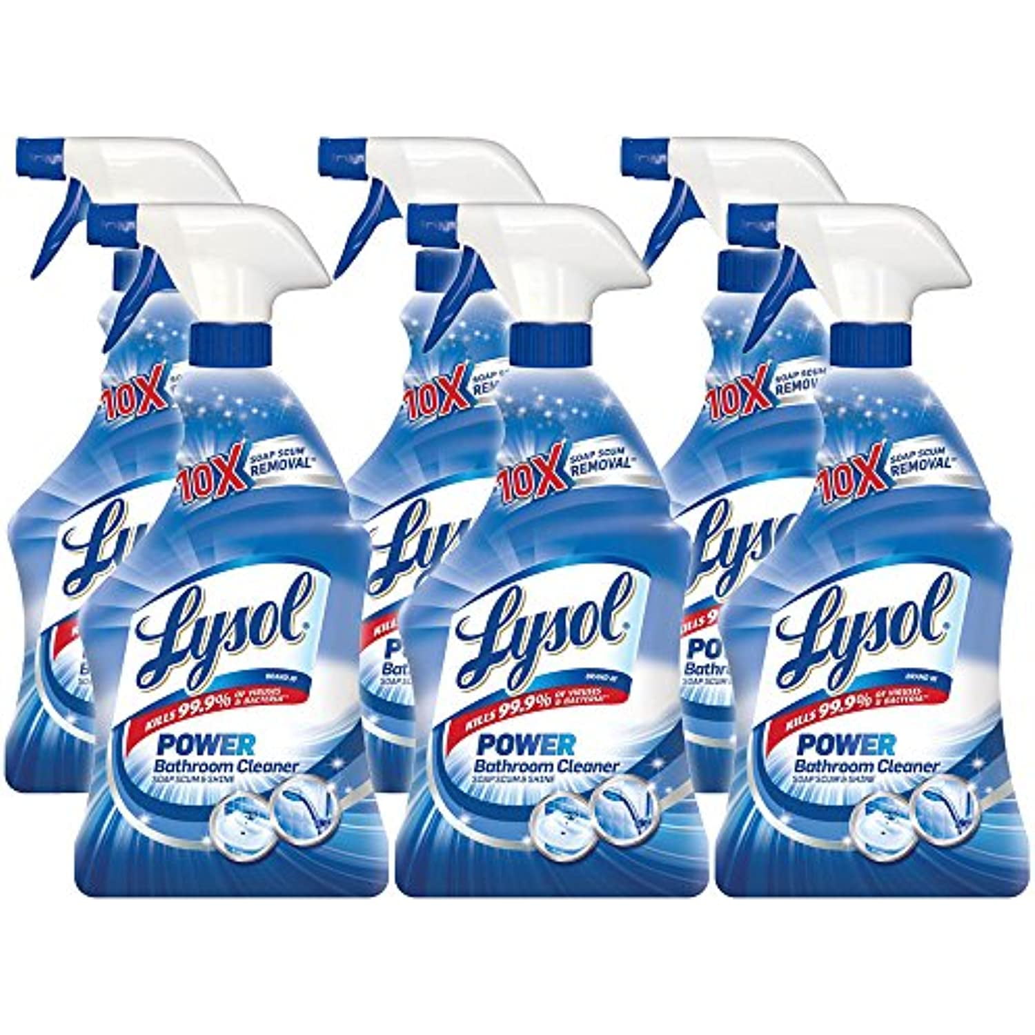 Lysol 1920090036 Power Bathroom Cleaner Spray, 132Oz (6X22oz