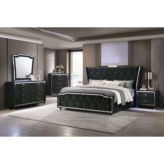 Coaster Lorient 5-Piece Queen Bedroom Set, Black