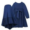 thumbnail image 4 of Odeerbi Infant Girls Pleated Muslim Dress with Hijab Ruffle Cotton One-Piece Islamic Prayer Dress Solid Color Long Sleeve Dress with Headscarf Set Infant Girls Clothes, 4 of 9
