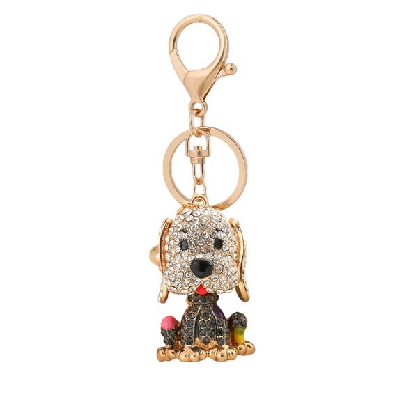 Sparkling Dog Keychain Cartoon Dog Shape Car Keychain Colorful s Inlaid Keyring Bag Souvenir Charm Fashion Accessories Dog Keychain with s