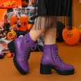 thumbnail image 2 of Unique Bargains Women's Chunky Heel Platform Ankle Combat Boots, 2 of 6