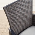 thumbnail image 3 of Outdoor 6 Piece Aluminum Dining Set with Bench and Wicker Dining Chairs with Cushions, Beige, Brown, 3 of 7