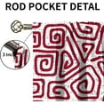 thumbnail image 5 of Vintage Kitchen Curtains, Hand Painted Boho Pattern Home Decor Blackout Curtains, Strikes Pattern in Red Colors Curved Spiral Lines, Window Drapes 2 Panel Set for Cafe Study Decor-W84xL84in, 5 of 6