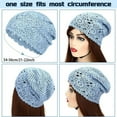 thumbnail image 3 of Clearance Office&Craft&Stationery under $5 "Japanese Retro Literary And Artistic Style Hollow Knitted Headgear Women's Spring And Summer Thin Versatile And Breathable Blue Pullover Hat Atmospher, 3 of 4