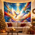 thumbnail image 2 of Moon Stars Radiant with Dove Wings Fully Spread, Mystical Fantasy for Space Lovers, Galaxy Room Decor, Housewarming Gift, Tapestry Wall Hanging for Bedroom and Dorm, 2 of 6