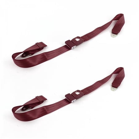 safeTboy Burgandy Lap Bucket Seat Belt Kit for 1954-1956 Buick Roadmaster Standard 2 Point - 2 Belts