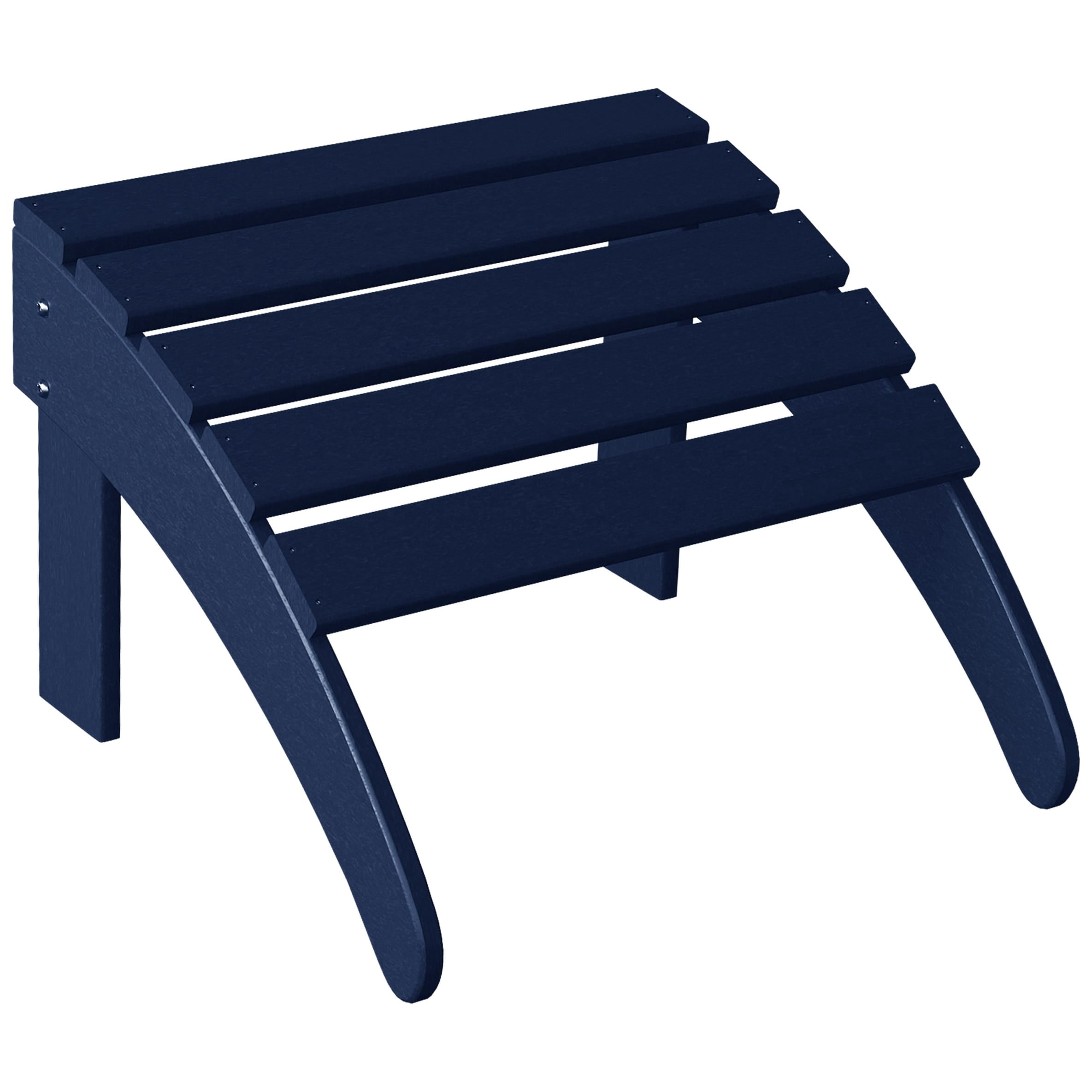 Polytrends  Laguna Hdpe All Weather Outdoor Patio Foldable Ottoman Navy Blue