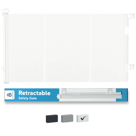 Baby Proof Me Retractable Baby Gate, Child Safety Gate for Stairs and Doorways, 34" Tall x 71" Wide, White