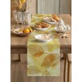 thumbnail image 3 of Yellow Leaves Table Runner 90 Inches Long,Botanical Fall Foliage Farmhouse Retro Plants Cotton Linen Table Runners Dresser Scarves,Fabric Tabletop Scarf Furniture Cover for Home Dinner Party 13"x90", 3 of 8