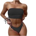thumbnail image 1 of Traje de baño de playa con correa superior de tubo trasero de color sólido dividido cómodo para mujer OAVQHLG3B Store lin121212, 1 of 4