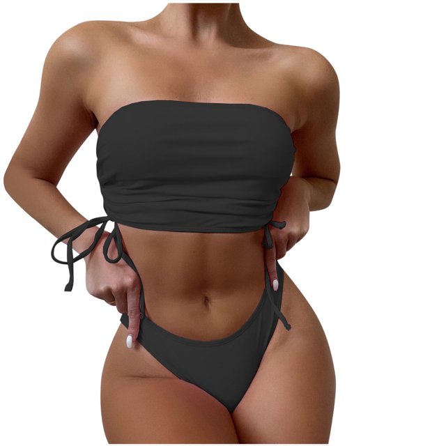 Traje de baño de playa con correa superior de tubo trasero de color sólido dividido cómodo para mujer OAVQHLG3B Store lin121212