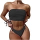 thumbnail image 1 of Traje de baño de playa con correa superior de tubo trasero de color sólido dividido cómodo para mujer OAVQHLG3B Store lin121212, 1 of 4
