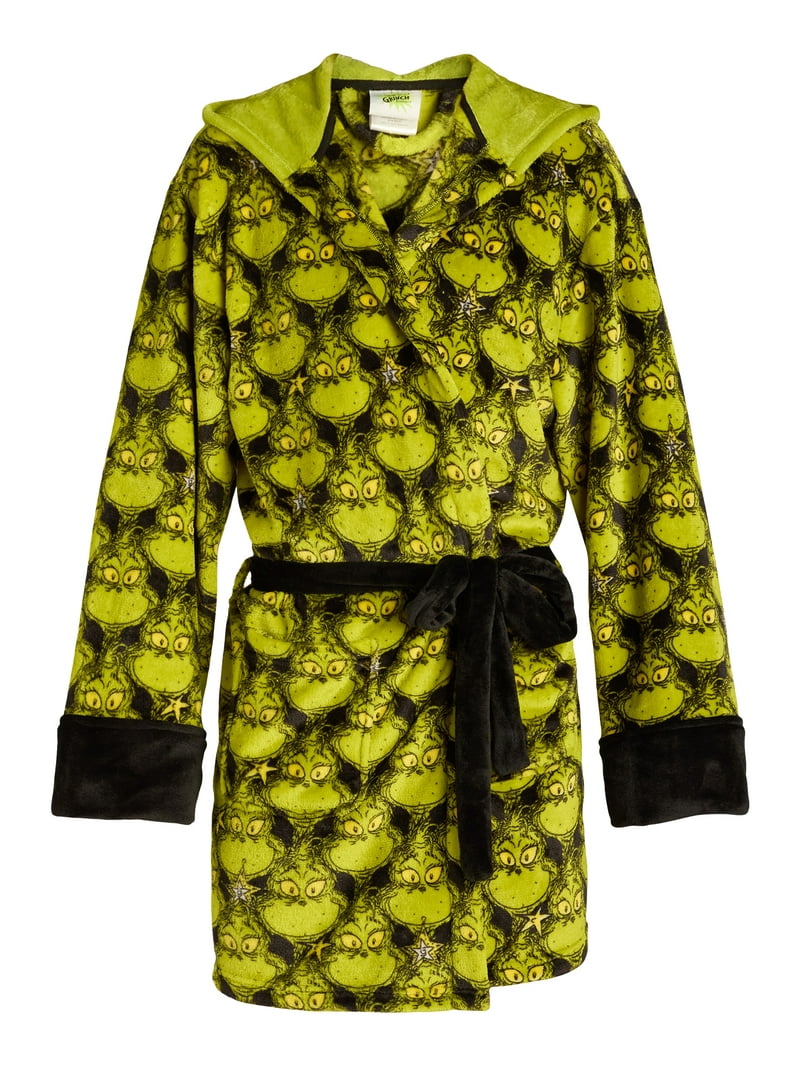 楸　緑ローブ・チルぬい冬服・57・59・60・68セット☆ Dr. Seuss men's Grinch Robe - Cozy Fleece with Character Hood