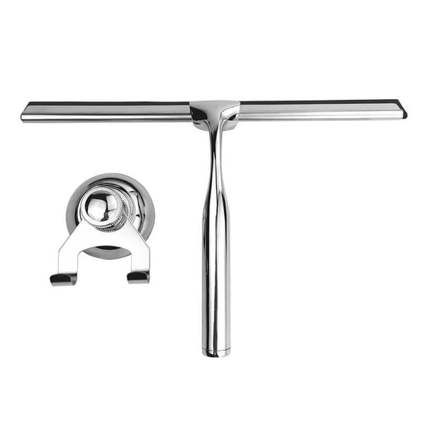 Escobilla de goma para ducha, escobilla de goma de 12 pulgadas para puerta de cristal de ducha, escobilla de goma multiusos de acero inoxidable para baño, puertas de ducha, espejos, con colg