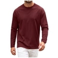 thumbnail image 4 of OYXSER Men's Long Sleeve T Shirt Crew Neck Cotton Soft Lightweight Basic Tee 9 Colors S-3XL, 4 of 9