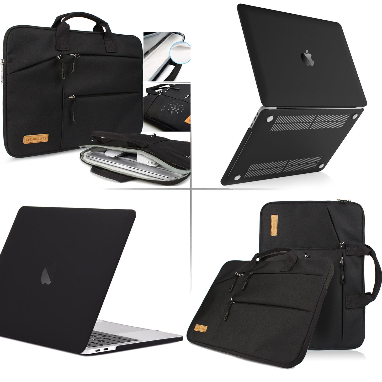Soft Sleeve Case Cover Bag BLK Hard Case Cover For Macbook Mac Pro