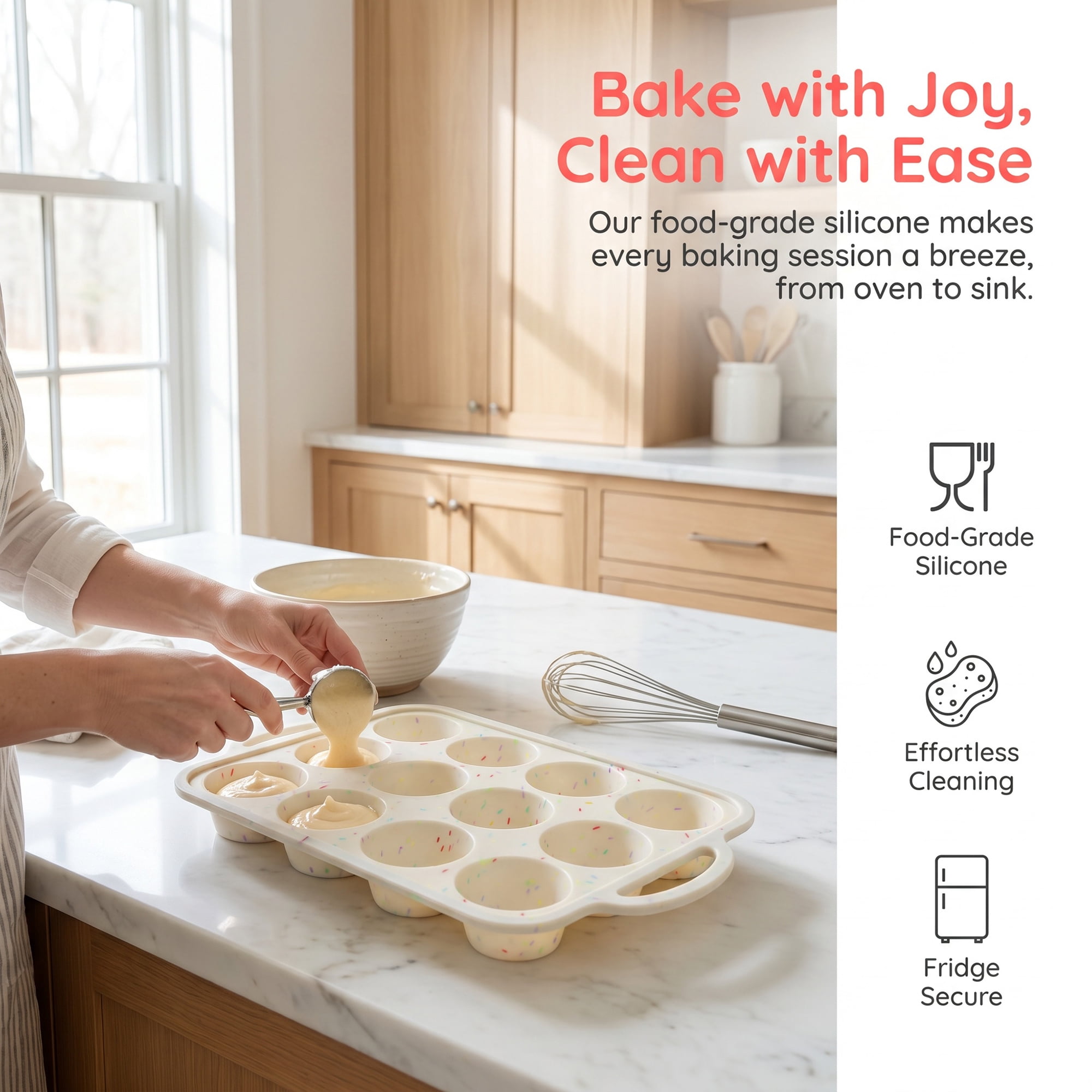 Unique Bargains Silicone Baking Pan Nonstick with Dual Handle for Bread Beige A 14.8"x9.1"