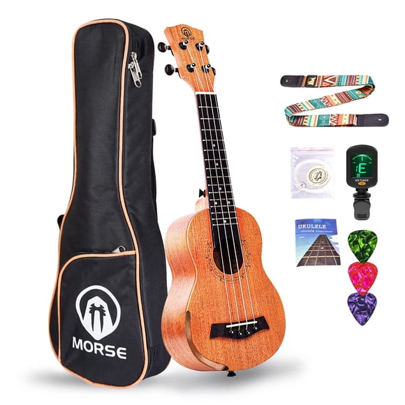 Reposabrazos MORSE para ukelele soprano para principiantes con accesorios