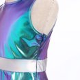 thumbnail image 6 of IDOPIP Girl Shiny Metallic Dress Toddler Holographic Skater Dress Metallic Music Festivals Birthday 80s Sparkly Outfits Kids Alien Halloween 90s Prom Swing Skater Dress 7-8 Years Blue White, 6 of 8
