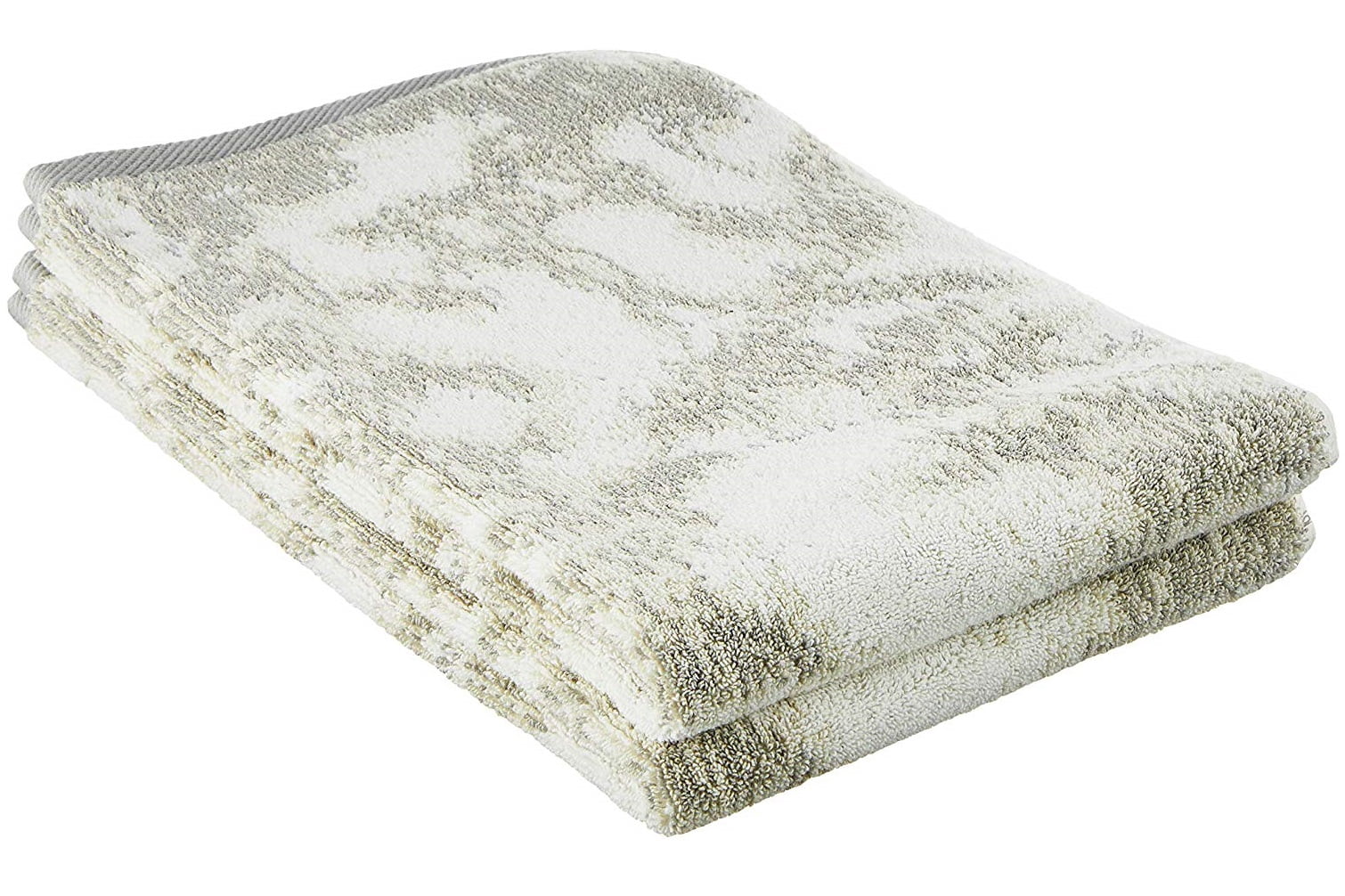 Violet Linen Hand Towels Set of 2 Marble Pattern, 100% Terry Cotton Super Soft Highly Absorbent Hand Towel for Bathroom, 20 Inch by 30 Inch, Grey, Hand Towels