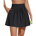 thumbnail image 1 of Falda Short de Tenis G4Free Negra de Cintura Alta con Bolsillos, 1 of 6