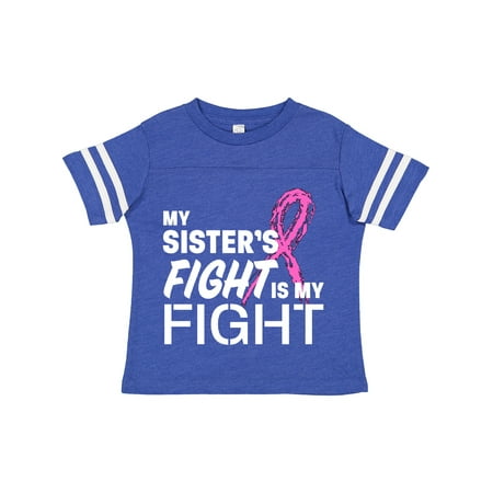 

Inktastic My Sisters Fight is My Fight- Breast Cancer Awareness Gift Toddler Boy or Toddler Girl T-Shirt