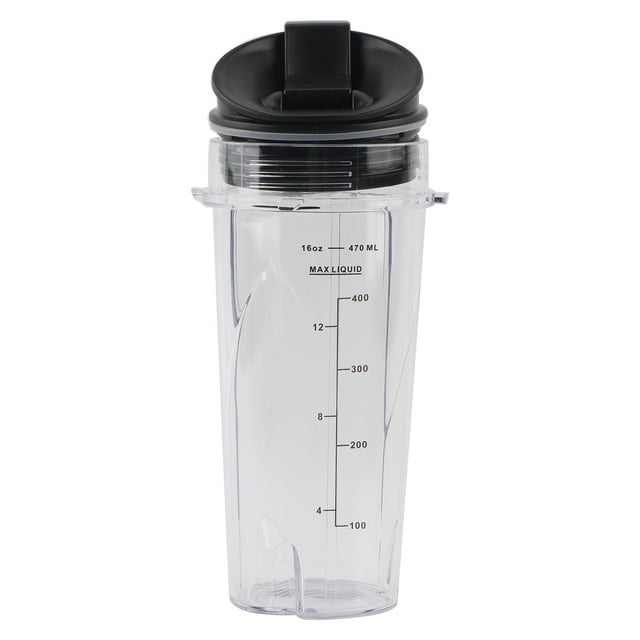 Recipiente de vaso de licuadora de repuesto de 16Oz con tapa abatible apto para accesorios de licuadora Nutri Ninja