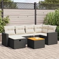 thumbnail image 1 of vidaXL 7 Piece Garden Sofa Set with Cushions Black Poly Rattan, 1 of 5