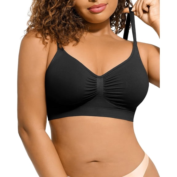 Women's Wireless Sculpt Bra Stretch Comfort Bralettes No Underwire Unlined Cami Bra Seamless Tshirt Bras Sports Bra