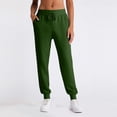 thumbnail image 2 of Ladies' Straight Leg Pants Fashionable Solid Color High Waist Drawstring Pockets Elastic Waist Casual Pants Sweatpants For women, 2 of 6