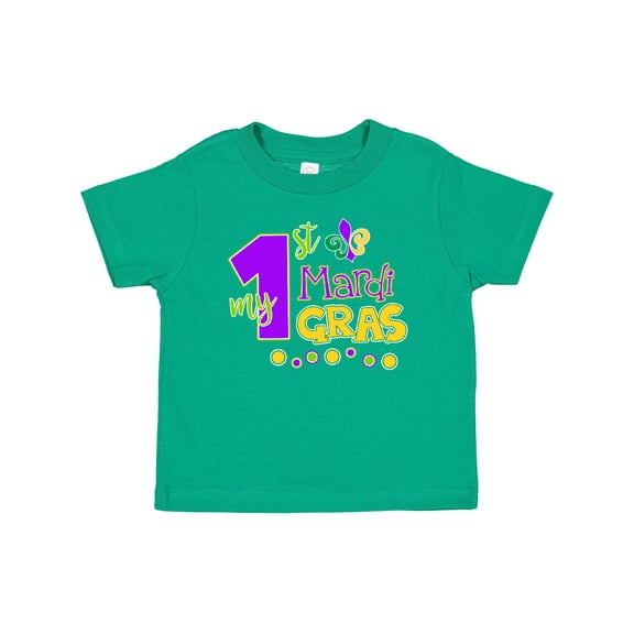 Inktastic My 1st Mardi Gras with Dots Boys or Girls Baby T-Shirt