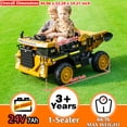 thumbnail image 6 of sopbost 24V Ride On Dump Truck with Remote Control & EVA Rubber Tires, Classic Yellow, 6 of 7