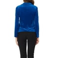 thumbnail image 3 of INSPIRE CHIC Women's Vintage Velvet Blazer Notched Lapel Button Front Wear-to-Work Jacket L Royal Blue, 3 of 6