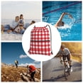 thumbnail image 6 of Red Plaid Print Drawstring Backpack Bag Water Resistant Yoga Shopping Cinch Bag Sackpack For Men Women, 6 of 7