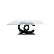 Global Furniture USA T2207C-BLK Black & Clear - Silver Coffee Table