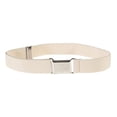 thumbnail image 2 of Ceinture Élastique Ajustable pour Enfants avec Boucle Carrée Argentée - Blanc Cassé, 2 of 4