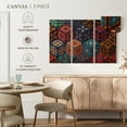 thumbnail image 4 of Elephant Stock Mandala Cubes Wall Art - Horizontal Multi Panel Canvas - Living Room Wall Decor - Decor Elements Multi Panel - Teal And Turquoise Decor - 23" x 14", 4 of 4