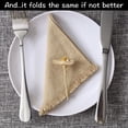thumbnail image 2 of Urby Eco Hanky 10x10in Reusable Linen/cotton Napkins (with Rustic Fringe)Beige, 2 of 6