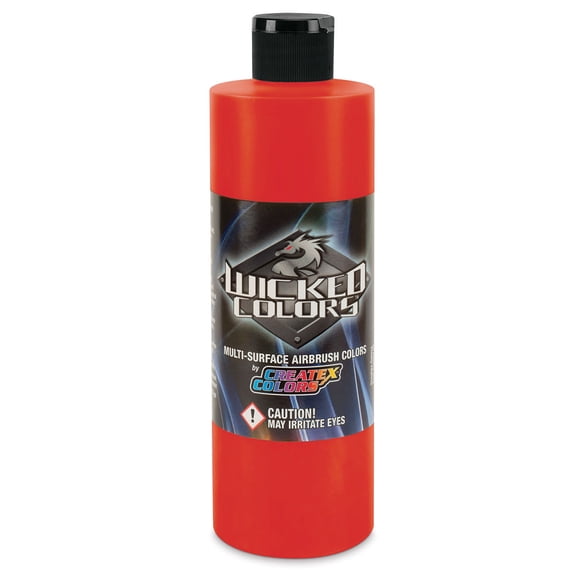 Createx Wicked Colors Airbrush Color - 16 oz, Fluorescent Red